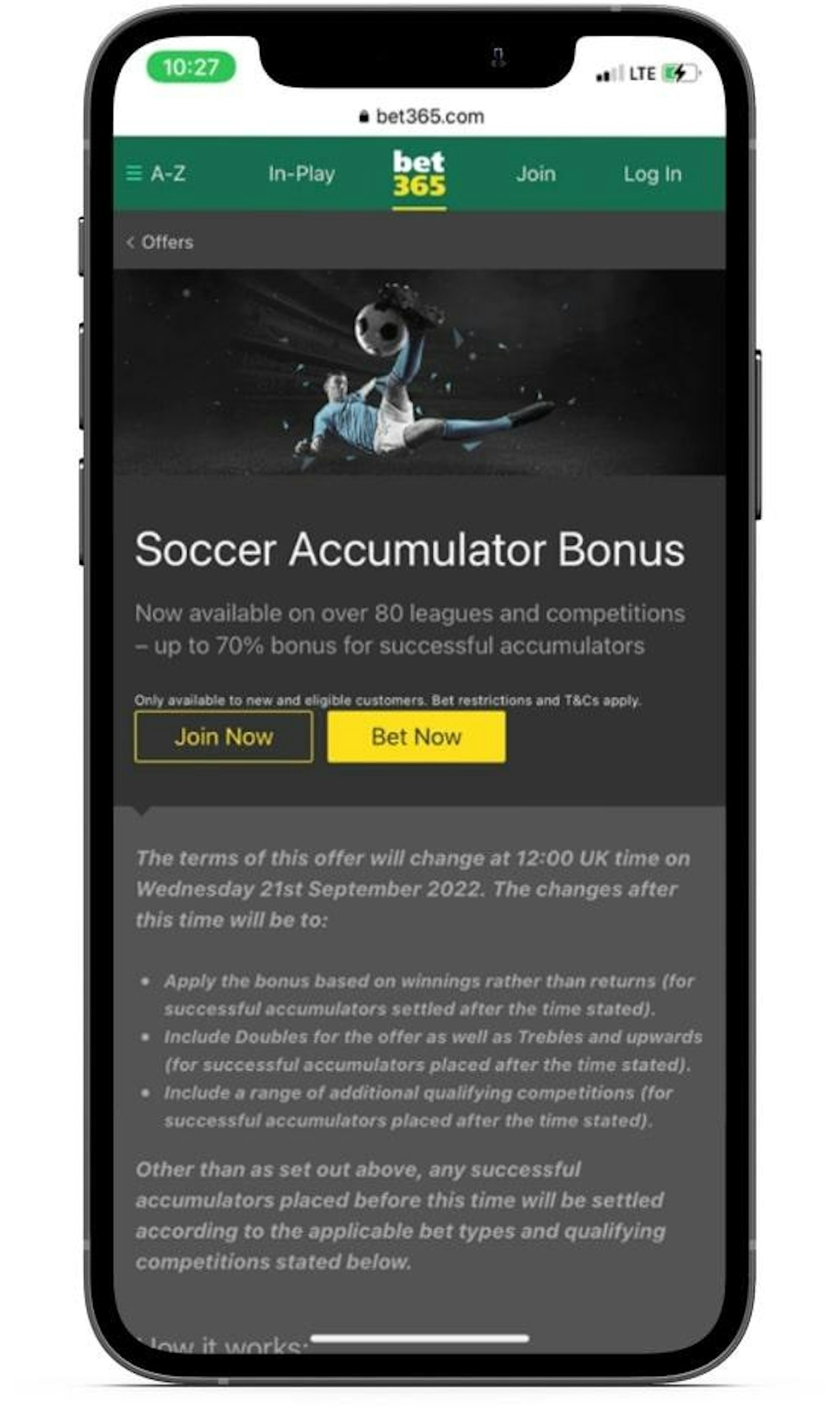 Bet365 Soccer Acca Bonus