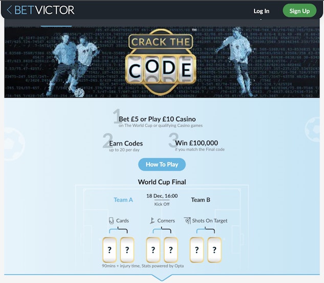 BetVictor Crack the Code casino game promotion