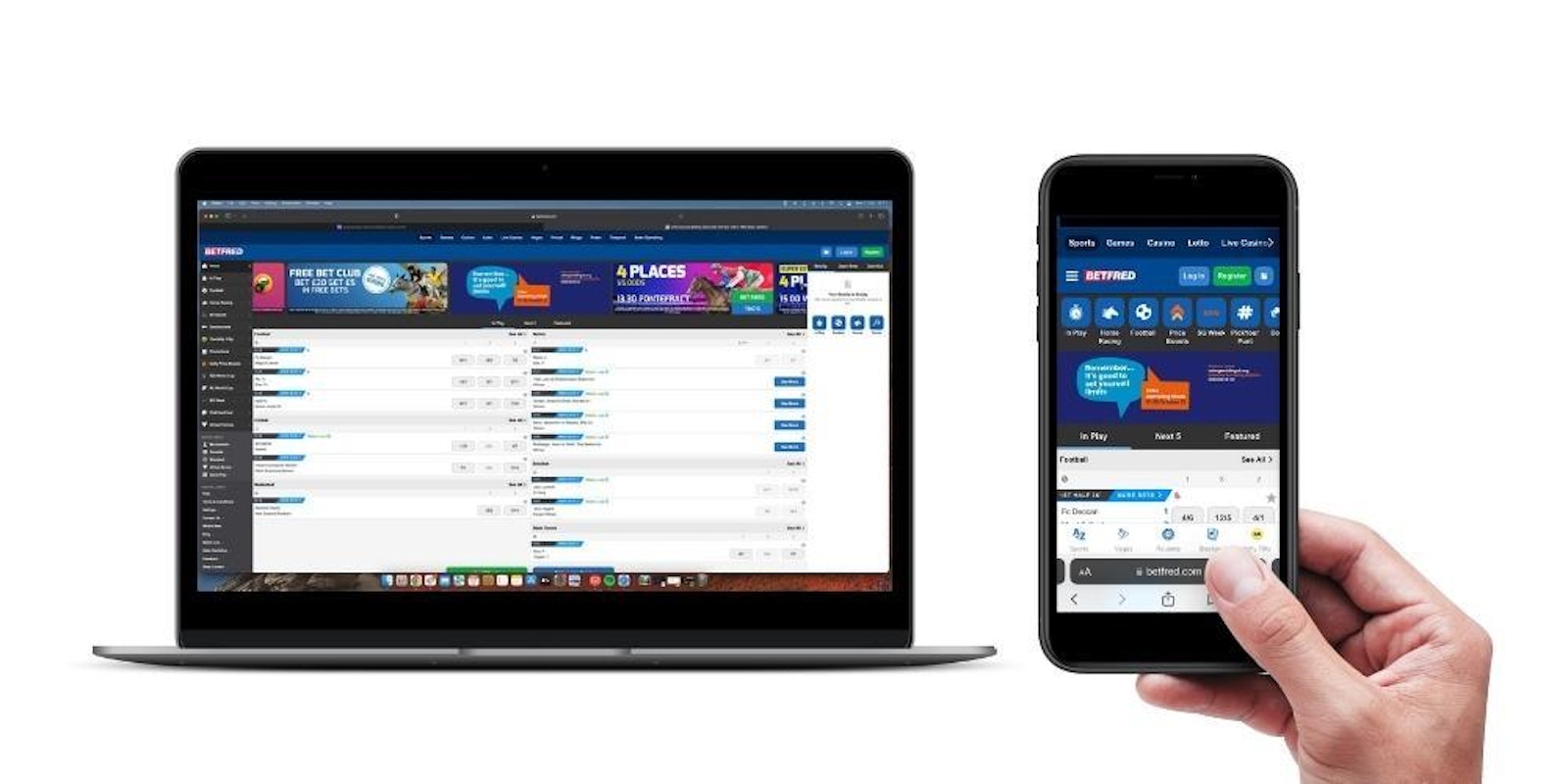 Betfred Homepage on Laptop and Mobile