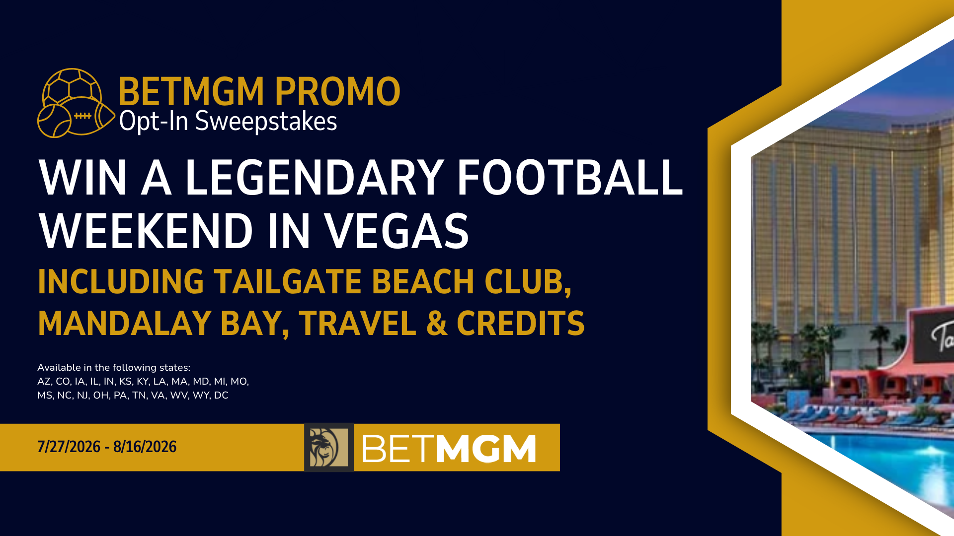 Betmgm Legendary Football Weekend In Vegas Promotion