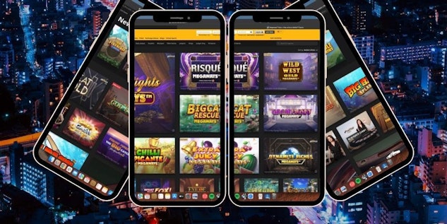 Casino on Betfair shown across 4 phone screens
