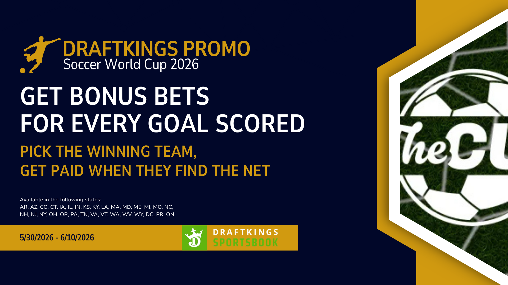 Draftkings sportsbook 2026 soccer world cup promo