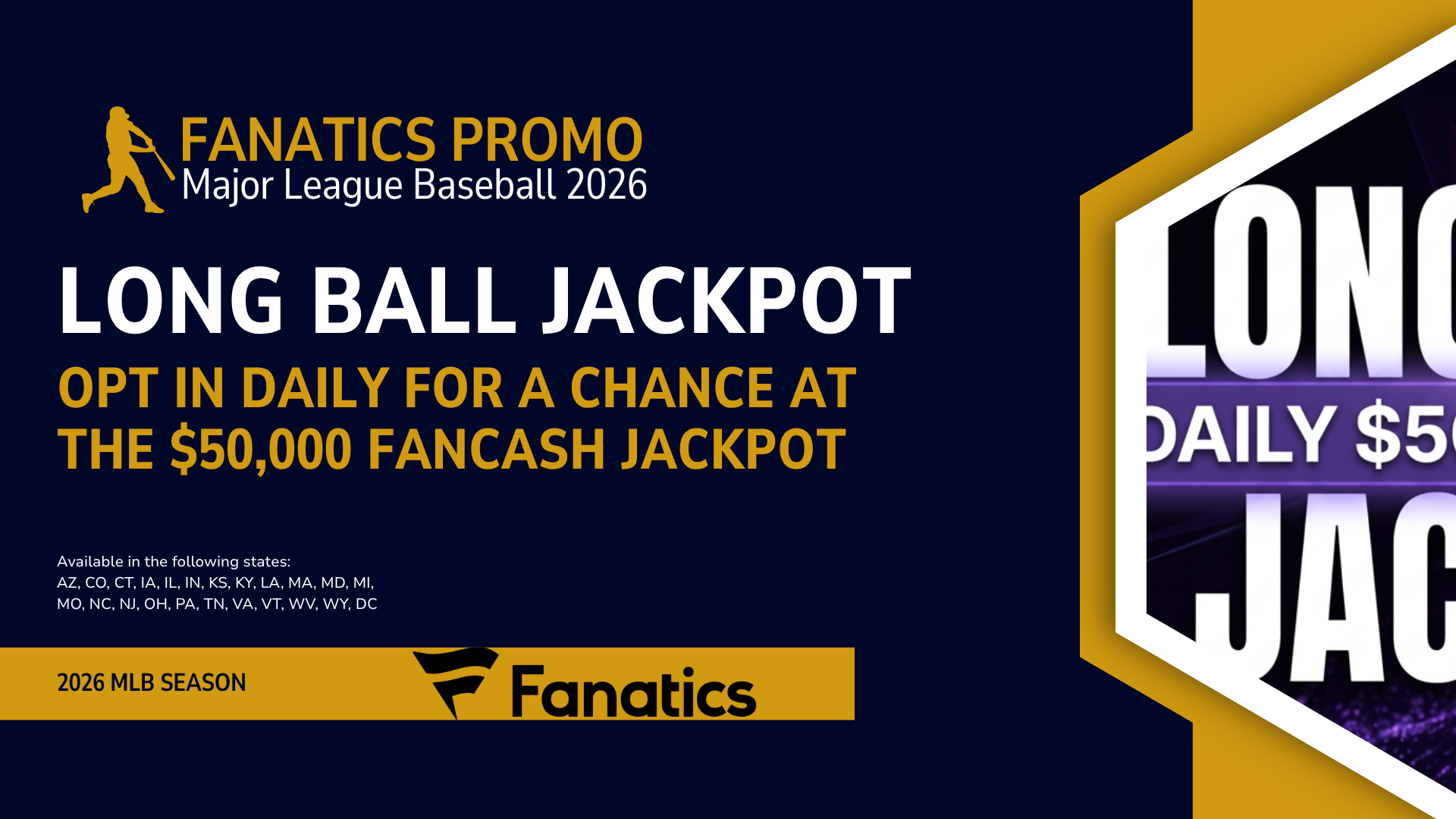 Fanatics Long Ball Jackpot Daily 2026 MLB Sportsbook Promotion