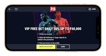 Image showing VIP free bet promotion on Rabona in iphone