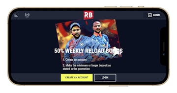 Image showing reload bonus promotion on Rabona in iphone
