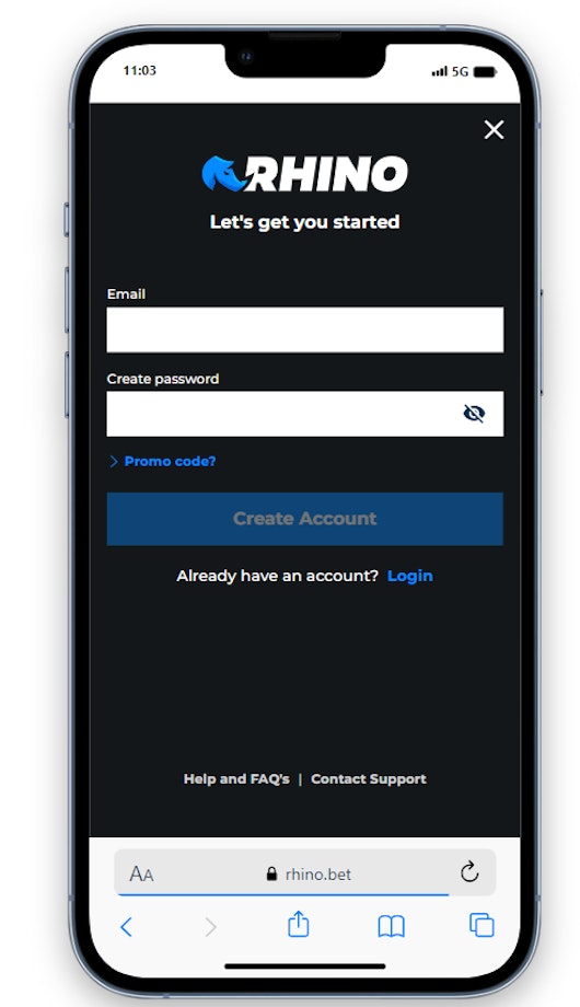 Rhino Bet Registration