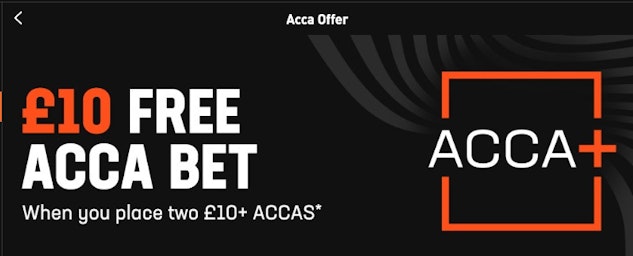 Screenshot of LiveScore Bet £10 Free Acca Bet promotion