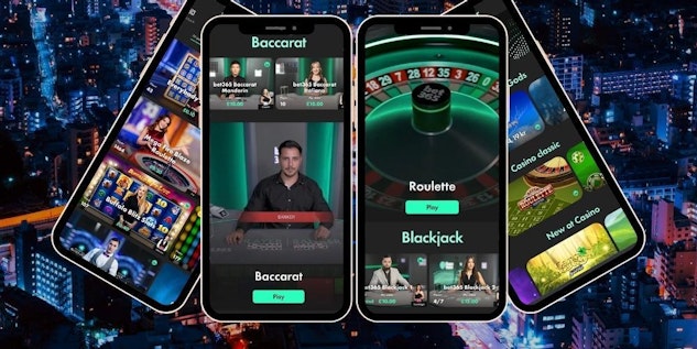 bet365 casino shown across 4 phone screens