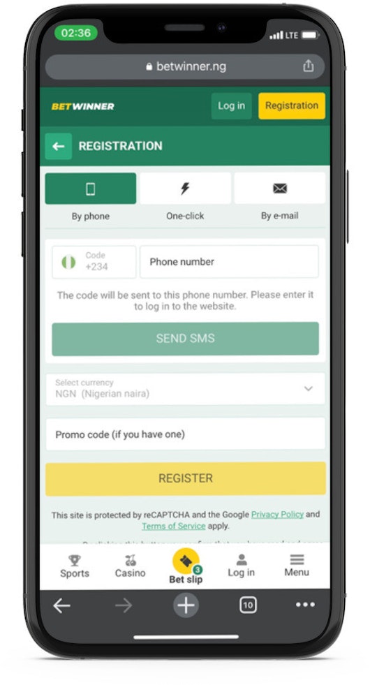 Betwinner registration