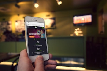 Screenshot with mobile showing the Shangri la live Casino bonus