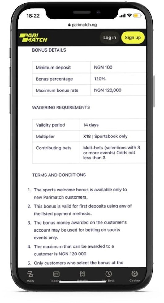 Parimatch rollover conditions